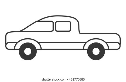 flat design single truck icon vector illustration