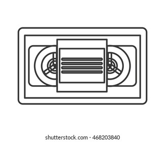 flat design single videocassette icon vector illustration