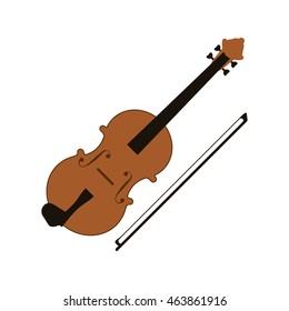 flat design single violin icon vector illustration