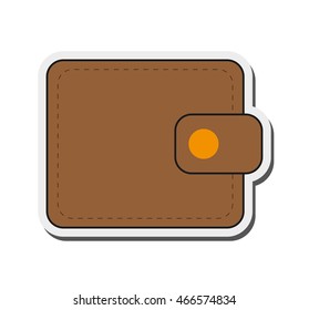 flat design single wallet icon vector illustration