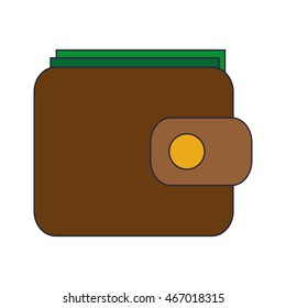 flat design single wallet icon vector illustration