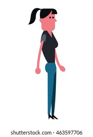 flat design single woman icon vector illustration