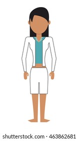 flat design single woman icon vector illustration
