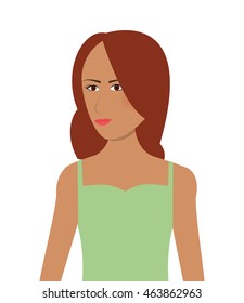 flat design single woman icon vector illustration