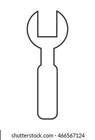 flat design single wrench icon vector illustration