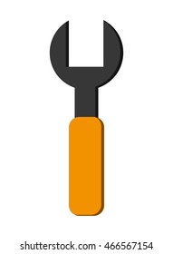 flat design single wrench icon vector illustration
