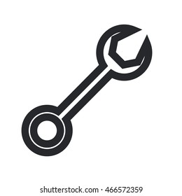 flat design single wrench icon vector illustration