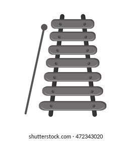 flat design single xylophone icon vector illustration