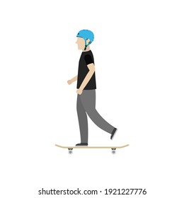 Flat design skateboarder vector graphics