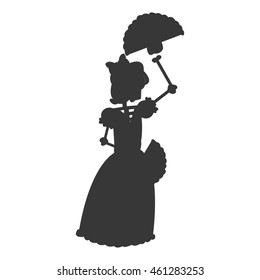 flat design skeleton woman dancing icon vector illustration silhouette
