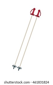 flat design ski poles icon vector illustration