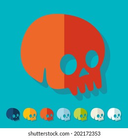 Flat design: skull