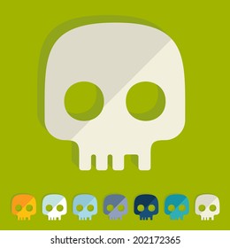 Flat design: skull