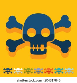 Flat design: skull