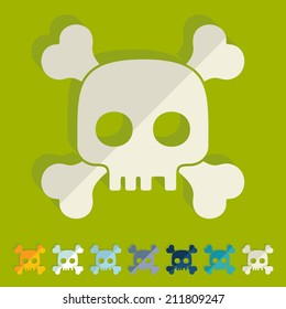 Flat design: skull