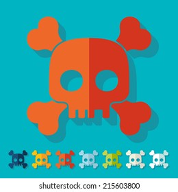 Flat design: skull