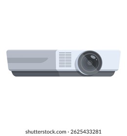 Flat design of a sleek, contemporary digital projector on a white background