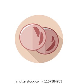 Flat design sliced ham