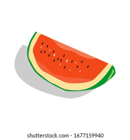 
flat design sliced ​​watermelon with white background