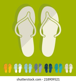 Flat design: slippers