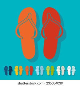 Flat design: slippers