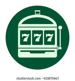 Flat design Slot machine icon vector illustration
