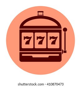 Flat design Slot machine icon vector illustration