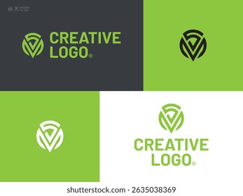 Flat design SM logo template