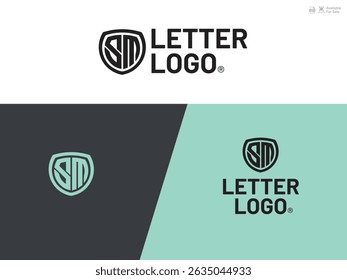 Flat design SM logo template