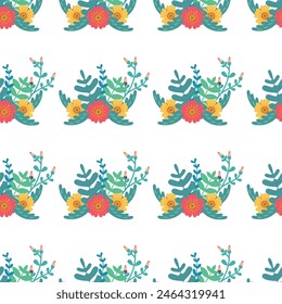 Flat design small flowers pattern design