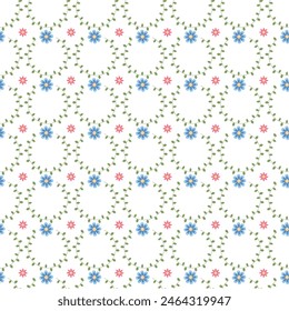 Flat design small flowers pattern design