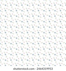 Flat design small flowers pattern design