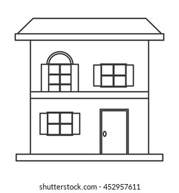 flat design small house icon vector illustration