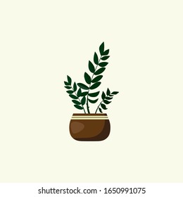 a flat design of small ornamental plants beautifying the space. illustration from a picture of ornamental plants