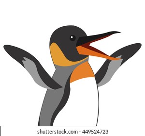 flat design small penguin icon vector illustration