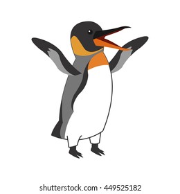 flat design small penguin icon vector illustration