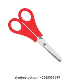 flat design small scissors red vector design illustration