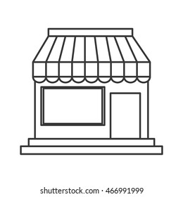 flat design small shop icon vector illustration