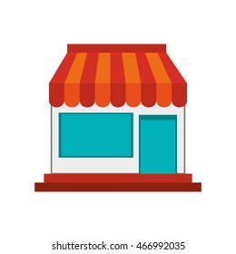 flat design small shop icon vector illustration