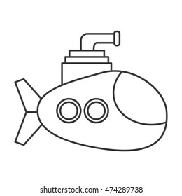 flat design small submarine icon vector illustration