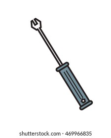 flat design small wrench icon vector illustration