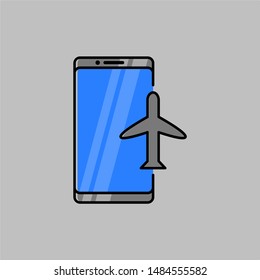 flat design of a smart phone with an icon on the side