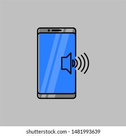Flat design of smart phone with volume icon on the side