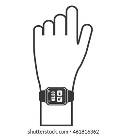 flat design smart watch icon vector illustration