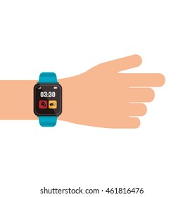 flat design smart watch icon vector illustration
