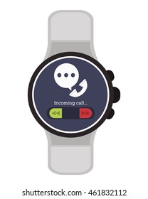 flat design smart watch icon vector illustration