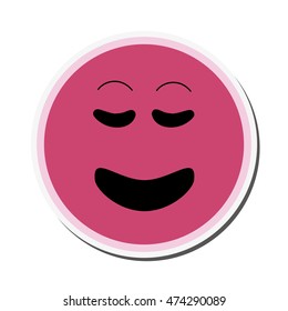 flat design smile emoticon icon vector illustration