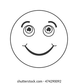 flat design smile emoticon icon vector illustration