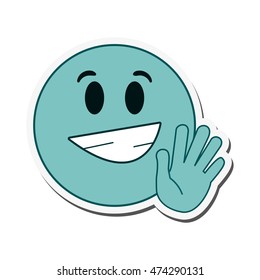 flat design smile emoticon icon vector illustration
