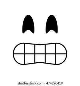 flat design smile emoticon icon vector illustration